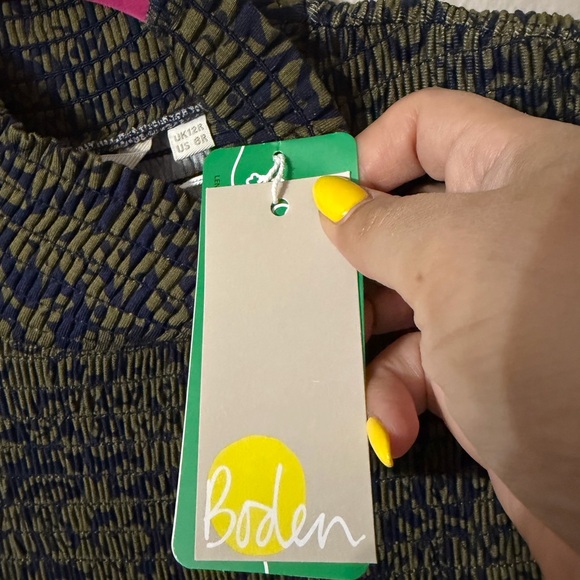 Boden Olive Paisley High-Neck Midi Dress size 8 - Picture 8 of 9